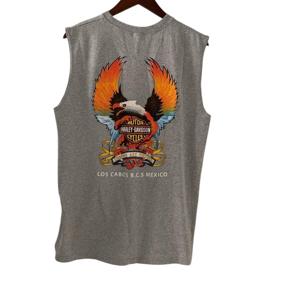 Harley-Davidson Gray Tank Los Cabos B.C.S Eagle Graphic Men Size L